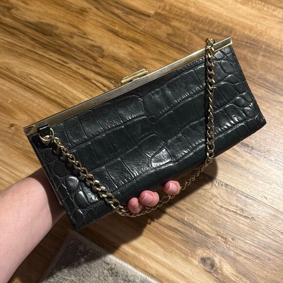 Vintage Dooney & Bourke Crocodile Leather Clutch/Shoulder Bag - Picture 1 of 9